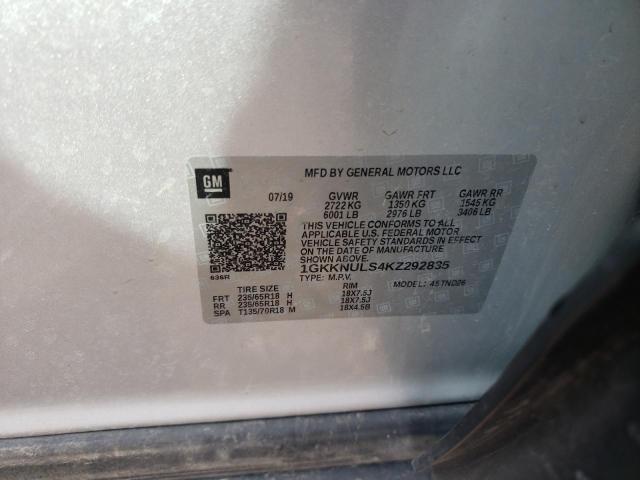 1GKKNULS4KZ292835 GMC Acadia Slt-1