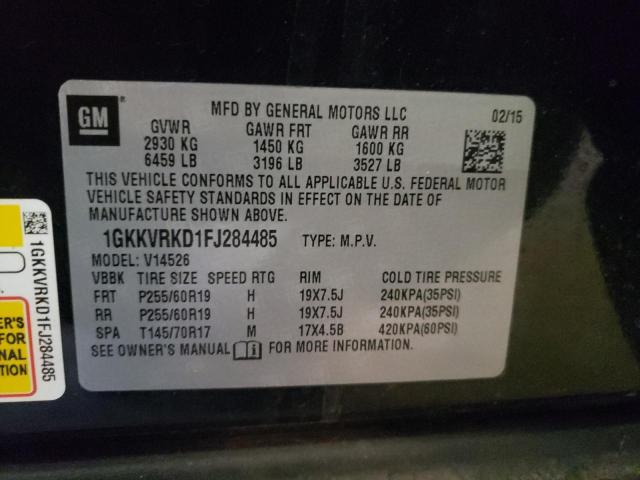 1GKKVRKD1FJ284485 GMC Acadia Slt-1