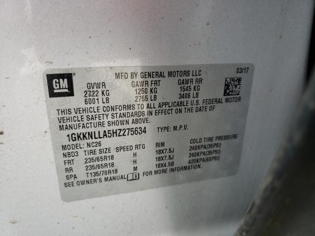 1GKKNLLA5HZ275634 GMC ACADIA SLE