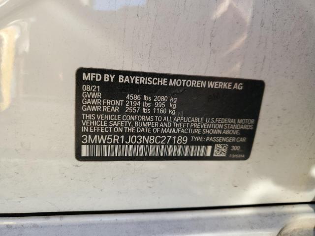 3MW5R1J03N8C27189 BMW 330I