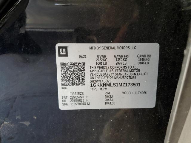 1GKKNMLS1MZ173501 GMC ACADIA SLT