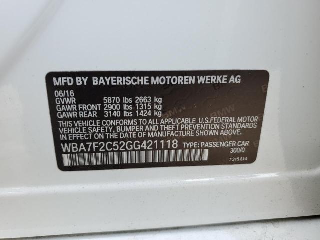 WBA7F2C52GG421118 BMW 750 Xi
