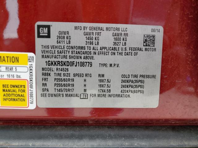 1GKKRSKD0FJ108779 GMC Acadia Slt-2
