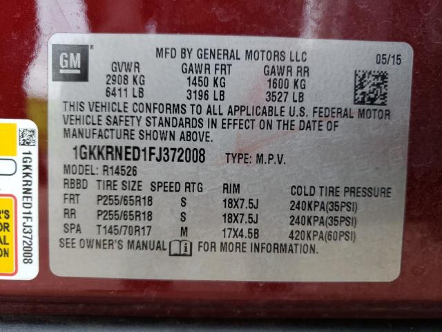 1GKKRNED1FJ372008 GMC ACADIA SLE
