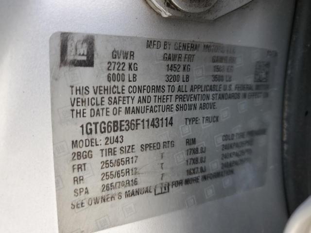 1GTG6BE36F1143114 GMC CANYON SLE