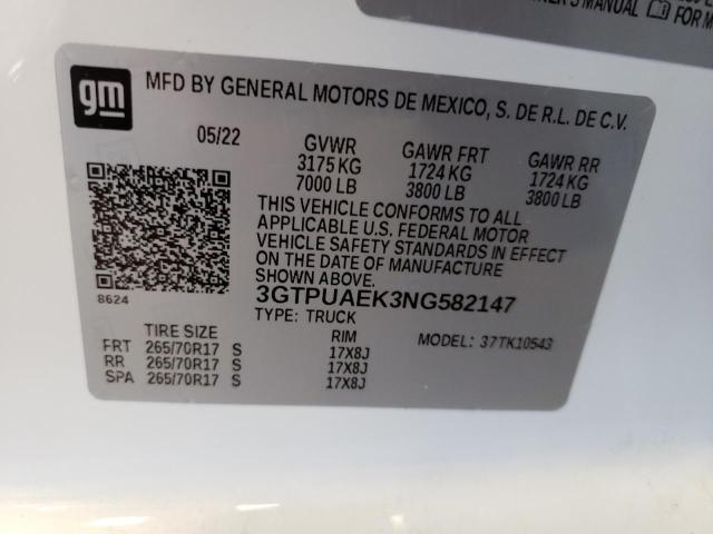 3GTPUAEK3NG582147 GMC Sierra K1500