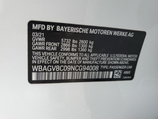WBAGV8C09NCG94008 BMW M850XI