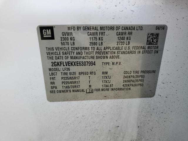 2GKFLVEKXE6307994 GMC Terrain Sle