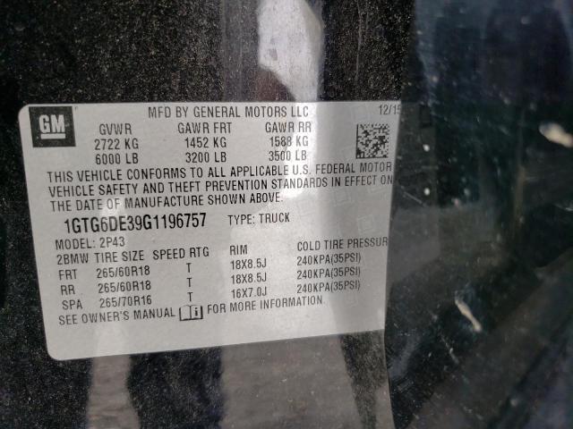 1GTG6DE39G1196757 GMC CANYON SLT