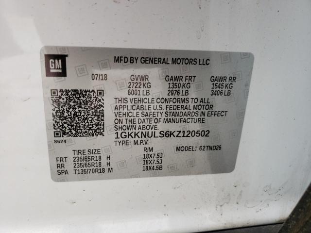 1GKKNULS6KZ120502 GMC Acadia Slt-1