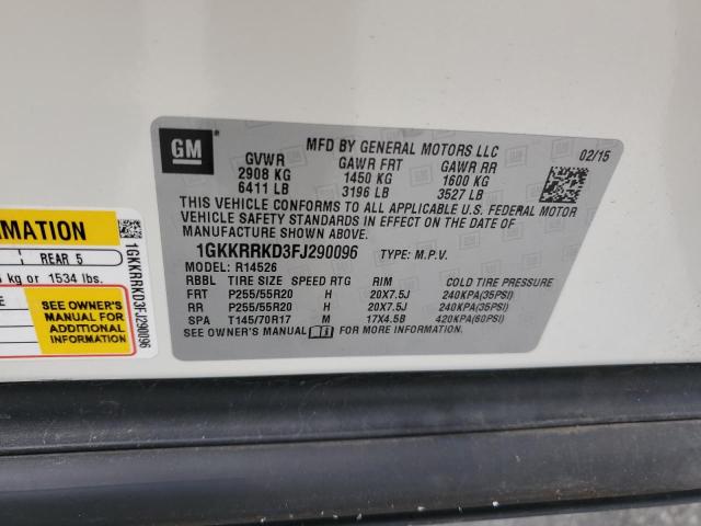 1GKKRRKD3FJ290096 GMC Acadia Slt-1