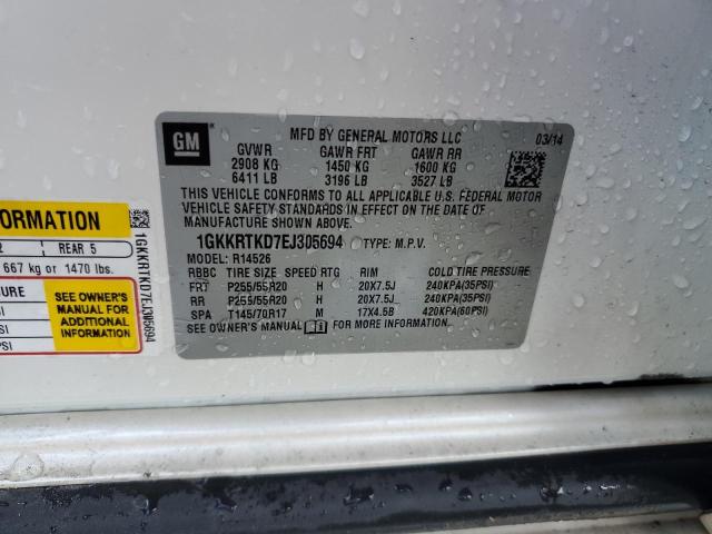 1GKKRTKD7EJ305694 GMC Acadia Denali