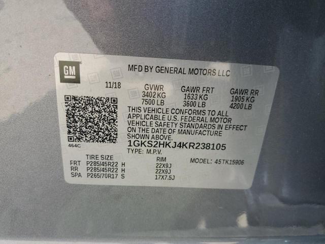 1GKS2HKJ4KR238105 GMC YUKON XL DENALI