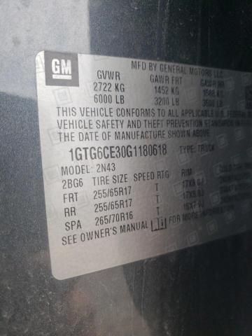 1GTG6CE30G1180618 GMC CANYON SLE