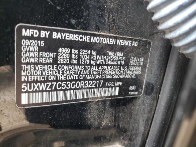 5UXWZ7C53G0R32217 BMW X3 Sdrive28i