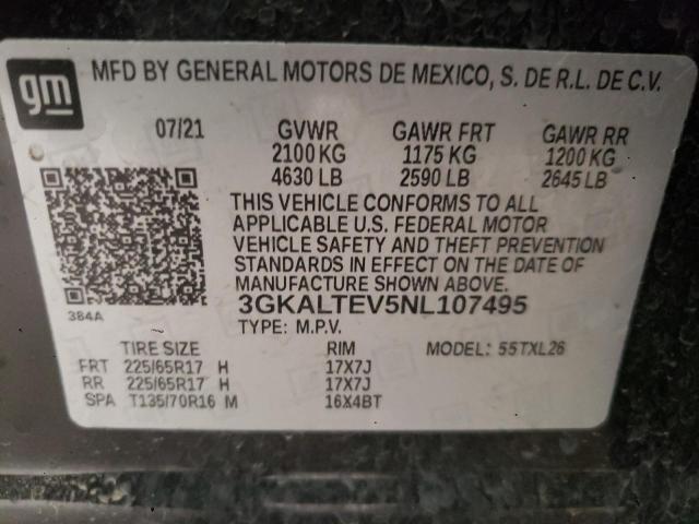 3GKALTEV5NL107495 GMC Terrain Sle