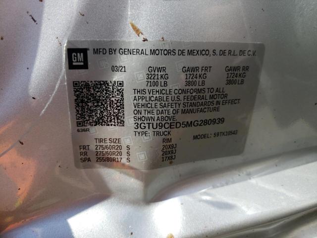 3GTU9CED5MG280939 GMC Sierra K1500 Elevation