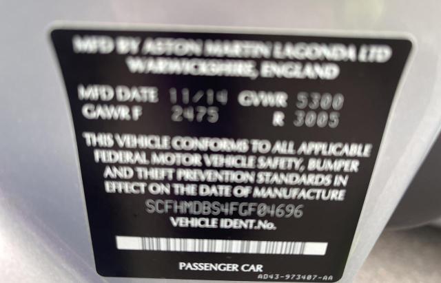 SCFHMDBS4FGF04696 Aston Martin RAPIDE S