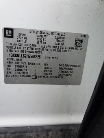 1GKKNLLS2HZ268326 GMC ACADIA SLE