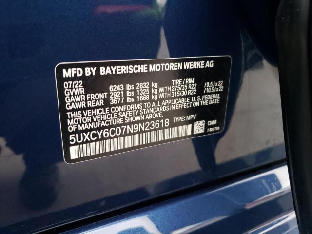 5UXCY6C07N9N23618 BMW X6 Xdrive40i