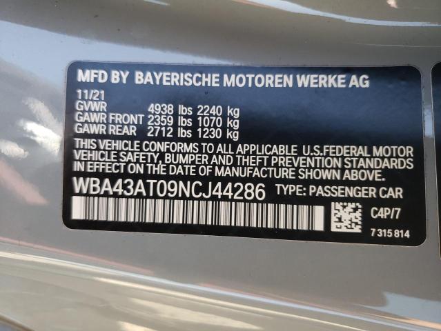 WBA43AT09NCJ44286 BMW 430xi