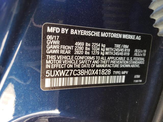 5UXWZ7C38H0X41828 BMW X3 Sdrive28i
