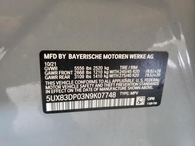5UX83DP03N9K07748 BMW X3 Xdrivem40i