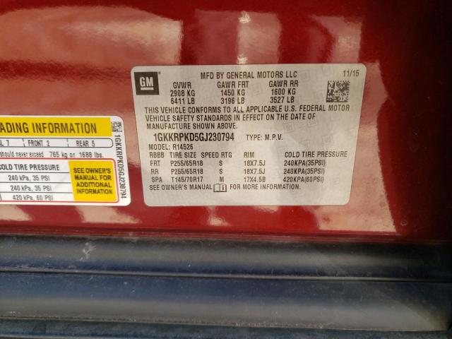 1GKKRPKD5GJ230794 GMC ACADIA SLE