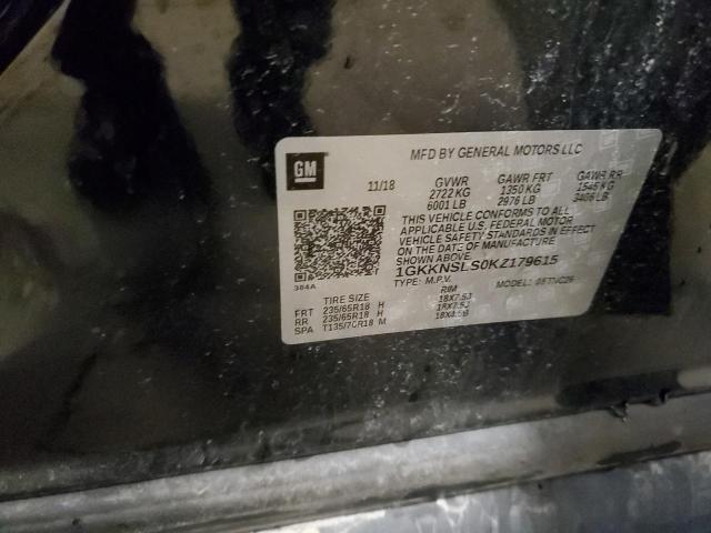 1GKKNSLS0KZ179615 GMC ACADIA SLE