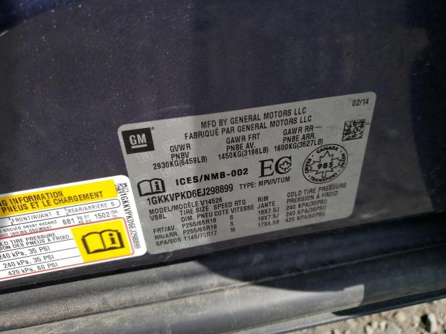 1GKKVPKD6EJ298899 GMC ACADIA SLE