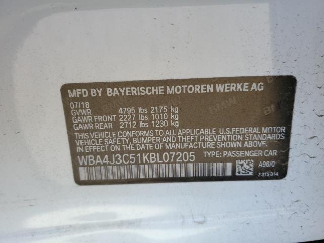 WBA4J3C51KBL07205 BMW 430xi Gran Coupe