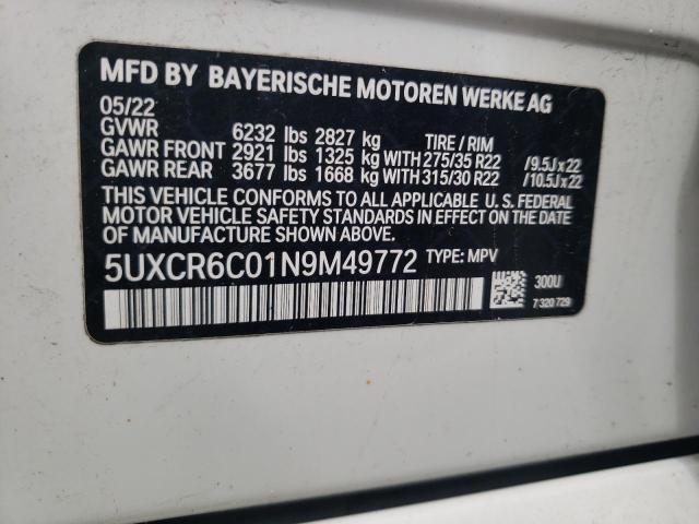 5UXCR6C01N9M49772 BMW X5 Xdrive40i