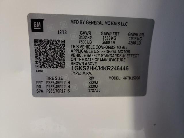1GKS2HKJ4KR246446 GMC YUKON XL DENALI