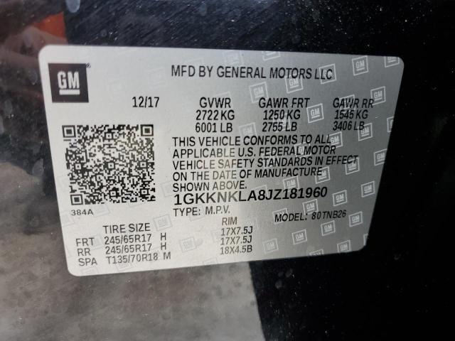 1GKKNKLA8JZ181960 GMC ACADIA SLE