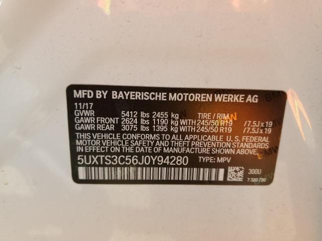 5UXTS3C56J0Y94280 BMW X3 Xdrivem40i