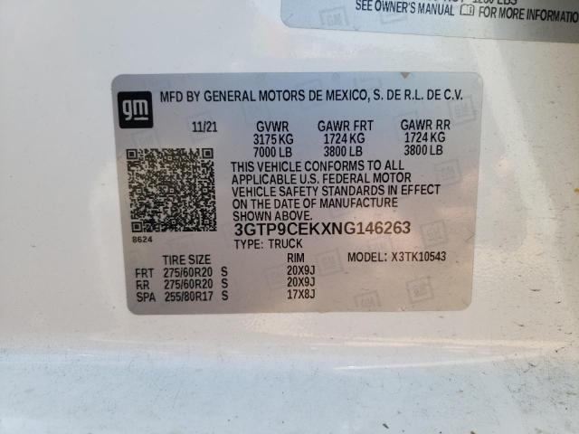 3GTP9CEKXNG146263 GMC Sierra Limited K1500 Elevation