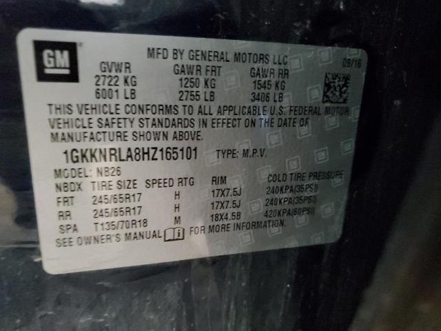 1GKKNRLA8HZ165101 GMC ACADIA SLE