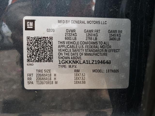 1GKKNKLA1LZ194648 GMC ACADIA SLE