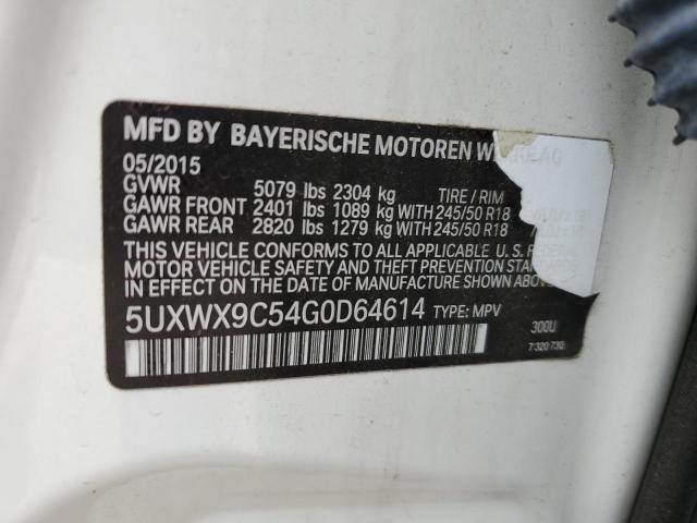 5UXWX9C54G0D64614 BMW X3 Xdrive28i