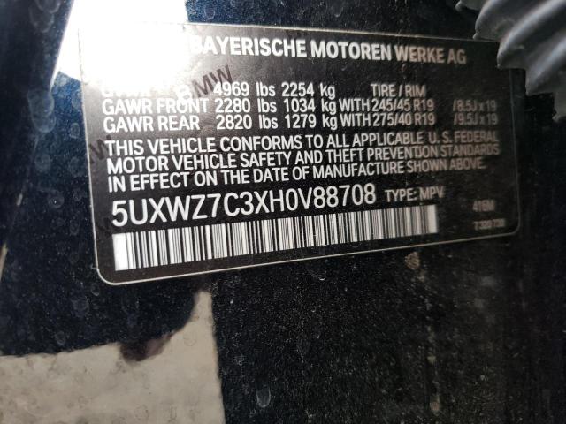 5UXWZ7C3XH0V88708 BMW X3 Sdrive28i
