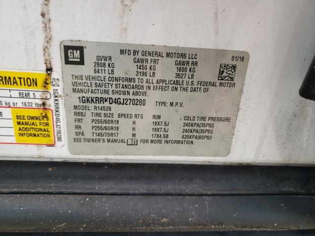 1GKKRRKD4GJ270280 GMC Acadia Slt-1