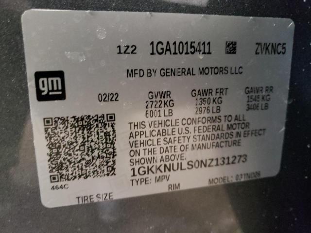 1GKKNULS0NZ131273 GMC ACADIA SLT