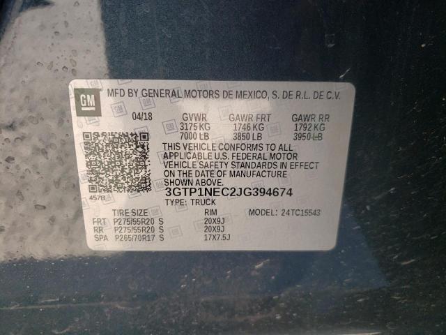 3GTP1NEC2JG394674 GMC Sierra C1500 Slt