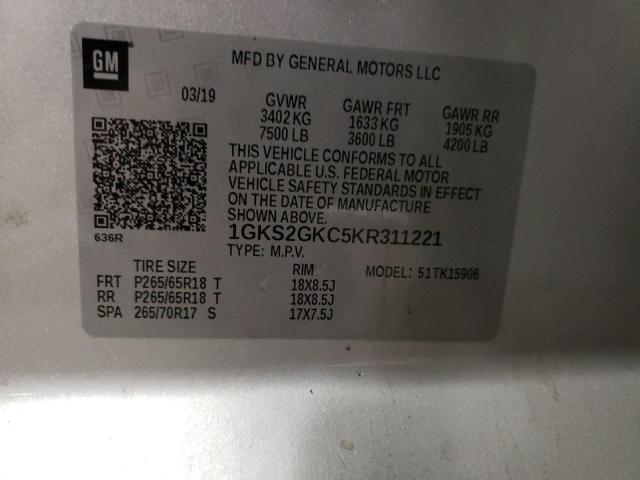1GKS2GKC5KR311221 GMC Yukon Xl K1500 Slt