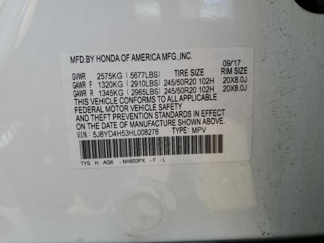 5J8YD4H53HL008278 Acura Mdx Technology