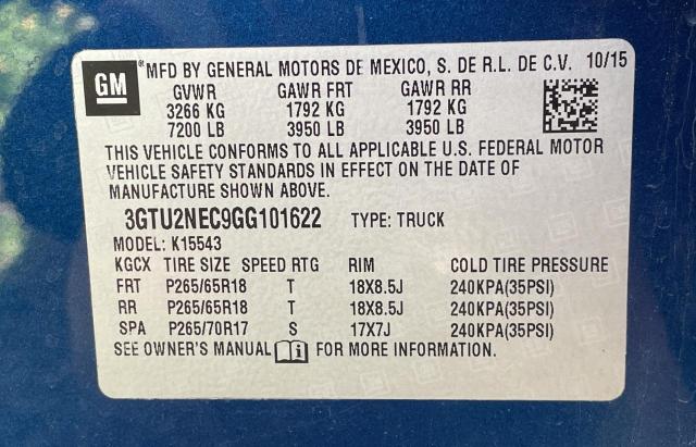 3GTU2NEC9GG101622 GMC Sierra K1500 Slt