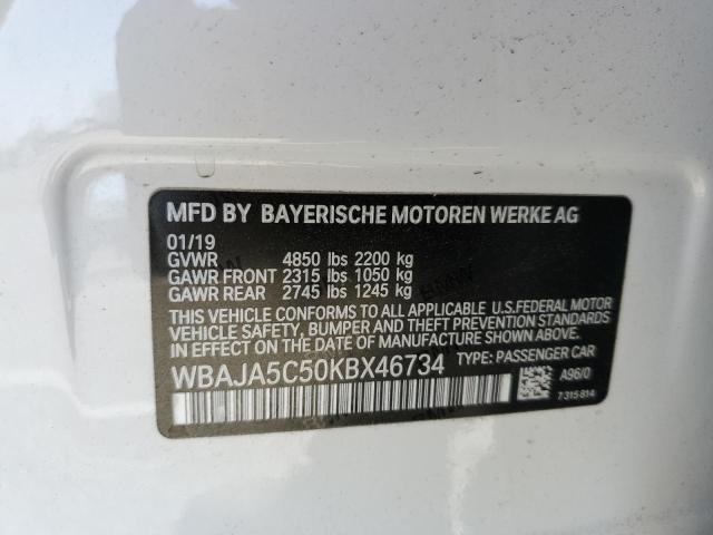 WBAJA5C50KBX46734 BMW 530 I