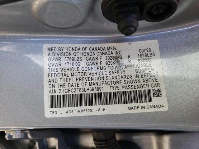 2HGFC2F83LH595891 Honda Civic Sport