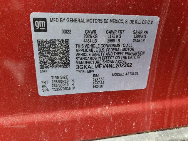 3GKALMEV4NL202362 GMC Terrain Sle
