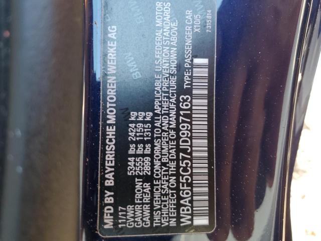 WBA6F5C57JD997163 BMW 650 I